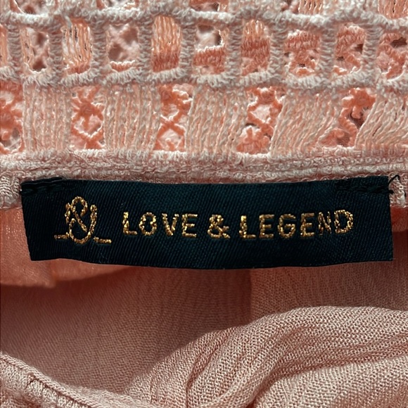 Love & Legend Crochet Cotton Peach Sleeveless Top - Picture 9 of 10